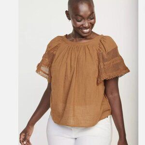 NWT Old Navy Crochet Flutter-Sleeve Swing Top Size Large